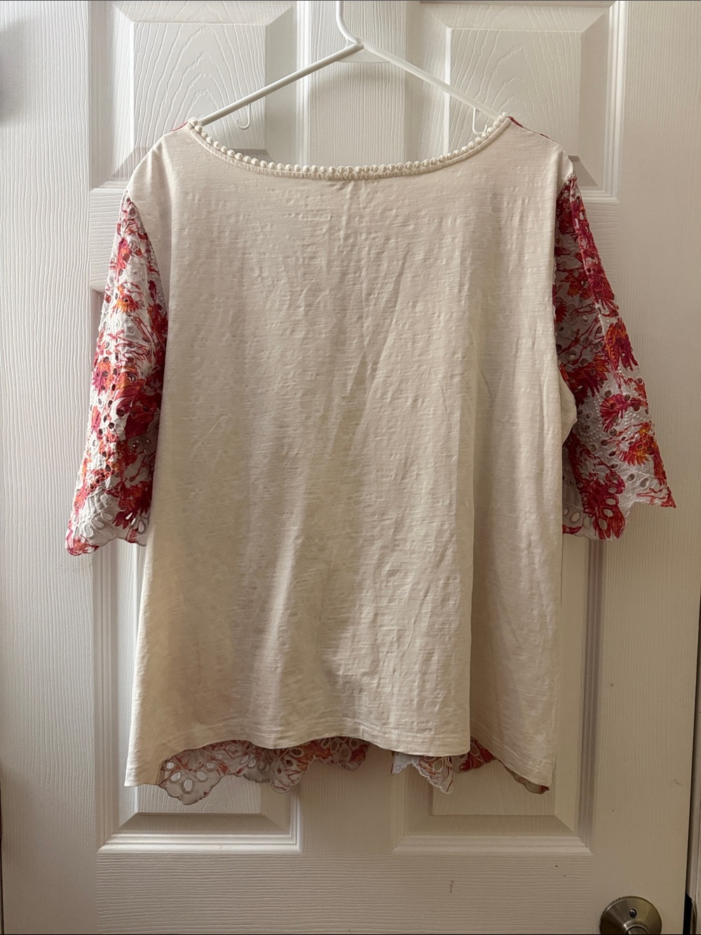 Anthropologie porridge eyelet botanical bird blouse sz XL - Picture 6 of 7